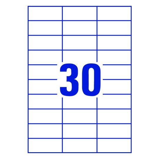 30 st. etiketter per ark.