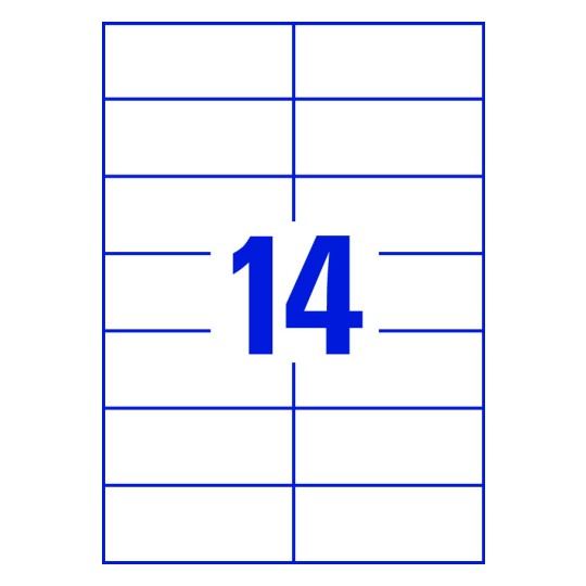 14 st. etiketter per ark.