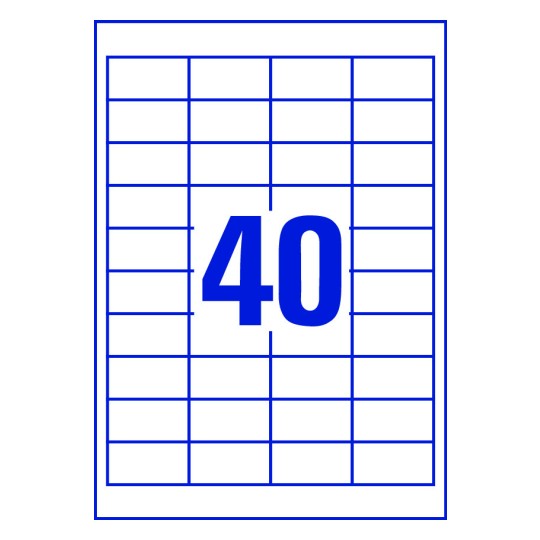 40 st. etiketter per ark.
