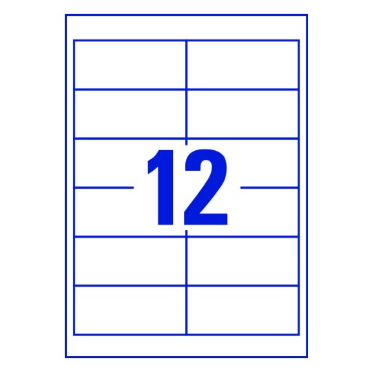 12 st. etiketter per ark.