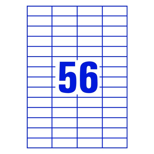 56 st. etiketter per ark.