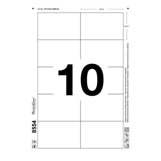 10 st. etiketter per ark.