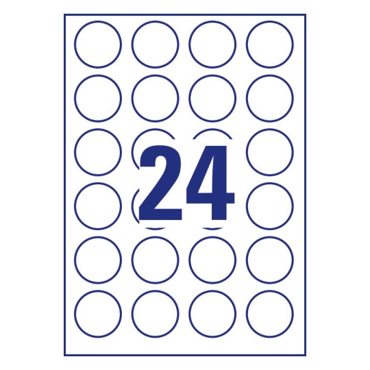 24 st. etiketter per ark.