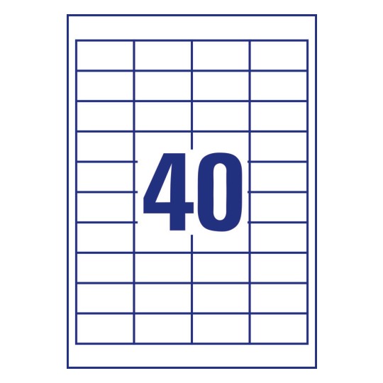 40 st. etiketter per ark.