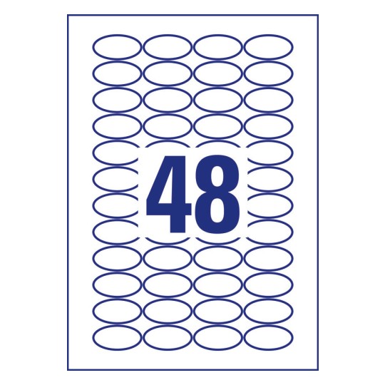 48 st. etiketter per ark.
