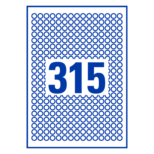 315 st. etiketter per ark.