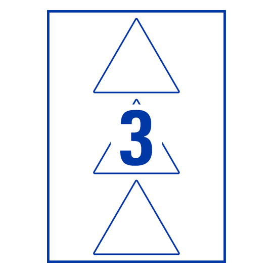 3 st. etiketter per ark.