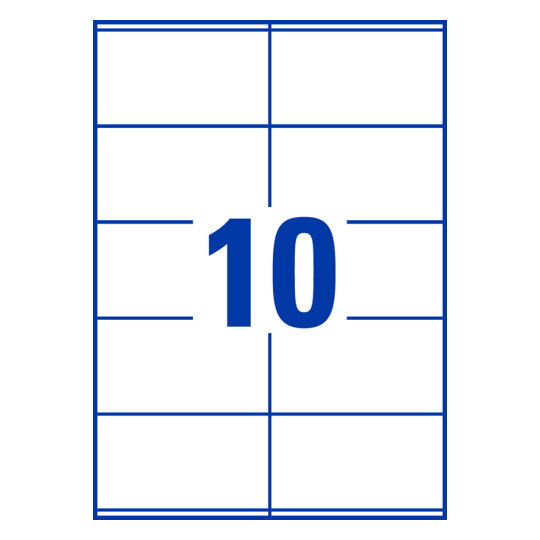 10 st. etiketter per ark.
