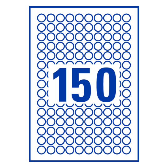 150 st. etiketter per ark.