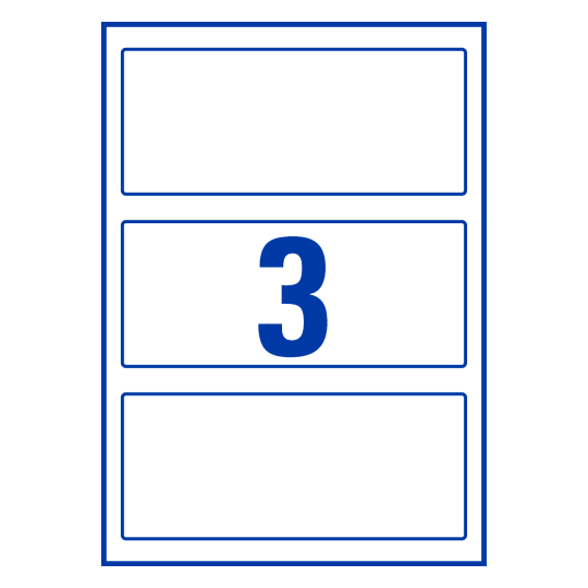 3 st. etiketter per ark.