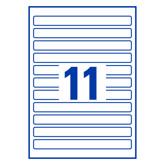 11 st. etiketter per ark.