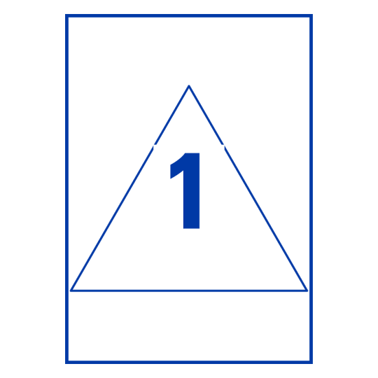 1st. etiketter per ark.