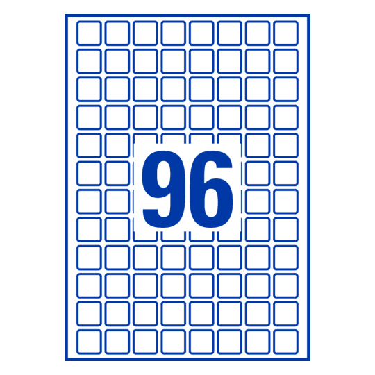 96 st. etiketter per ark.