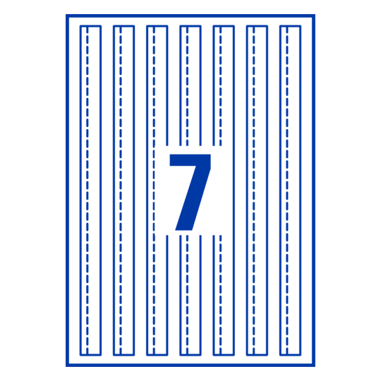 7 st. etiketter per ark.