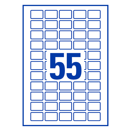 55 st. etiketter per ark.