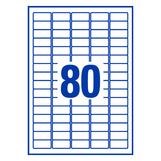 80 st. etiketter per ark.