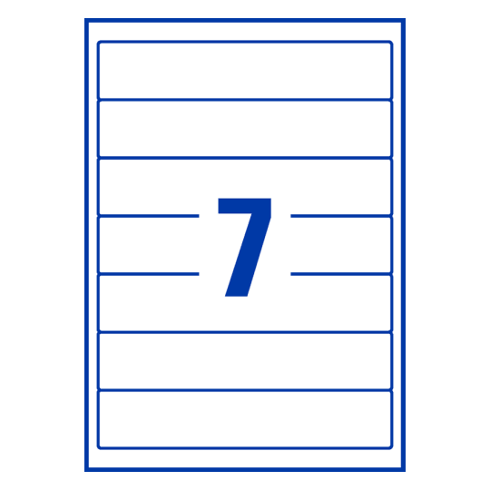 7 st. etiketter per ark.
