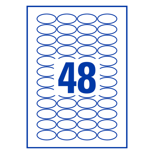 48 st. etiketter per ark.
