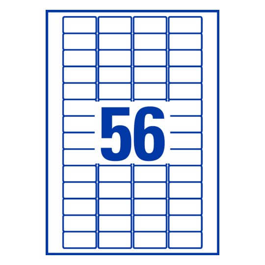 56 st. etiketter per ark.