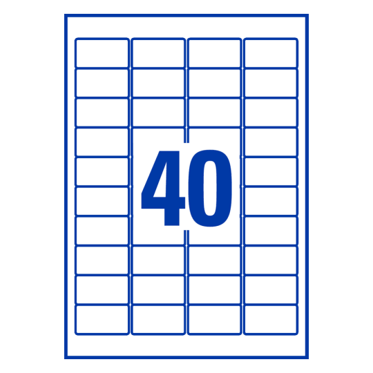 40 st. etiketter per ark.
