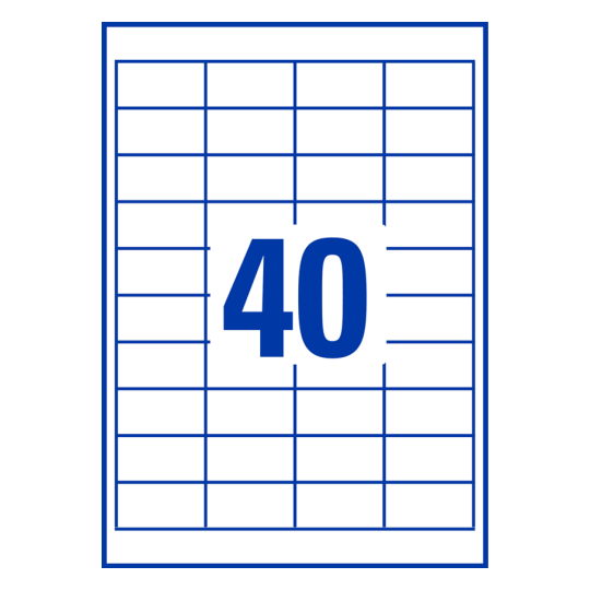 40 st. etiketter per ark.