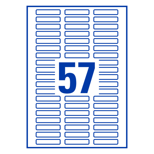 57 st. etiketter per ark.
