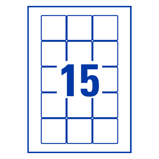 15 st. etiketter per ark.