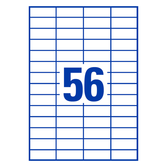 56 st. etiketter per ark.