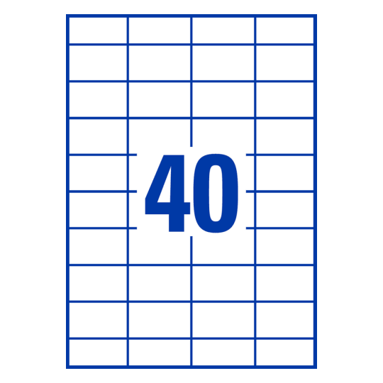 40 st. etiketter per ark.