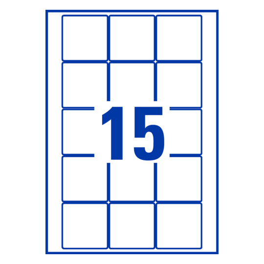 15 st. etiketter per ark.