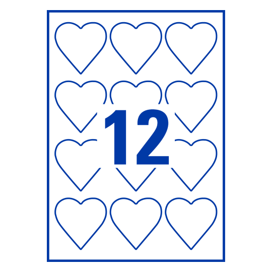 12 st. etiketter per ark.