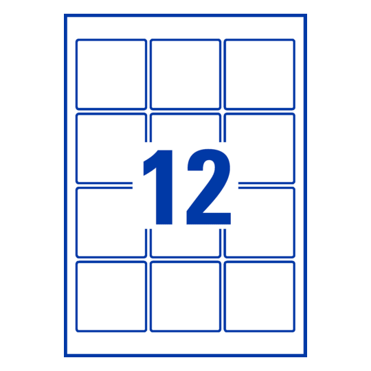 12 st. etiketter per ark