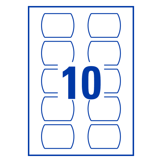 10 st. etiketter per ark.