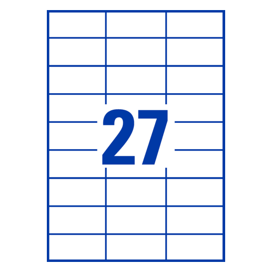 27 st. etiketter per ark.