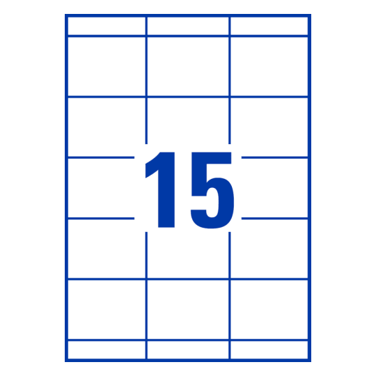 15 st. etiketter per ark.