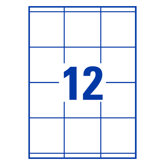 12 st. etiketter per ark.