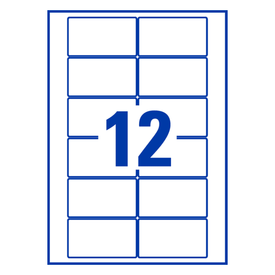 12 st. etiketter per ark.