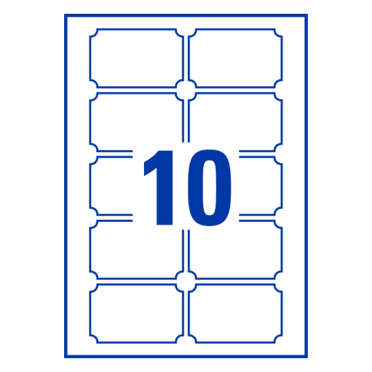 10 st. etiketter per ark.
