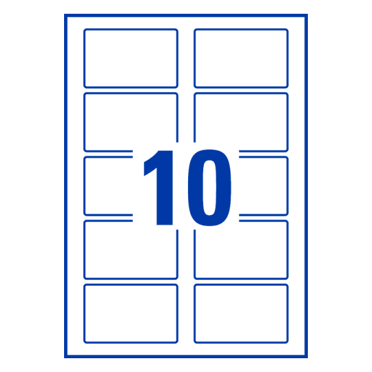 10 st. etiketter per ark.