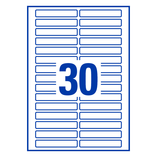 30 st. etiketter per ark.
