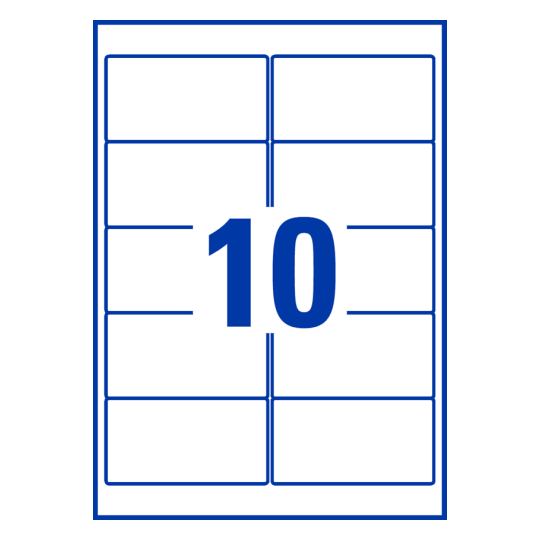 10 st. etiketter per ark.
