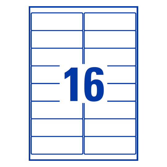 16 st. etiketter per ark.