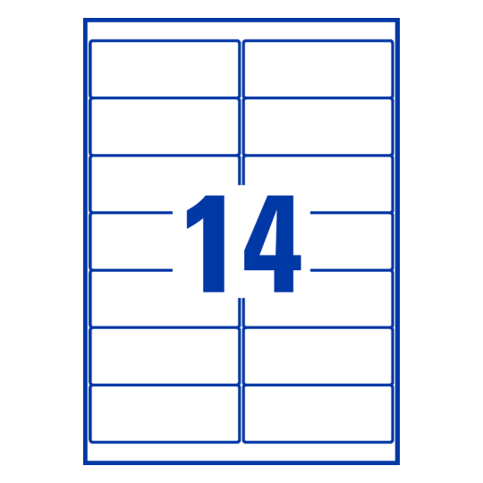 14 st. etiketter per ark.