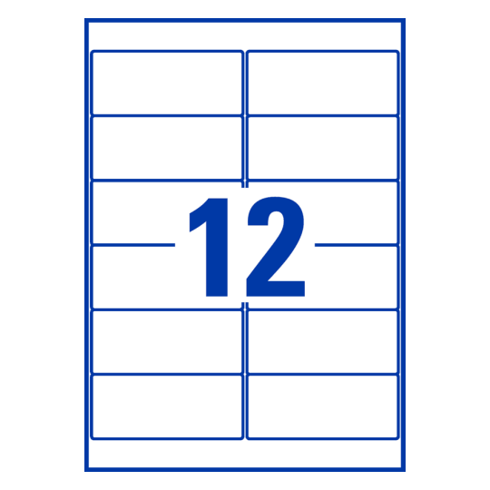 12 st. etiketter per ark.