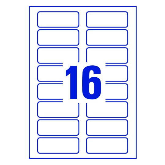 16 st. etiketter per ark.