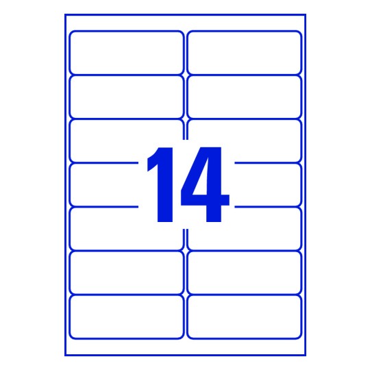 14 st. etiketter per ark.