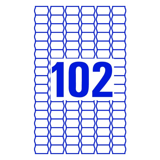 102 st. etiketter per ark.