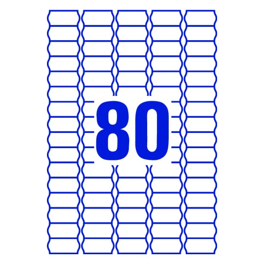 80 st. etiketter per ark.