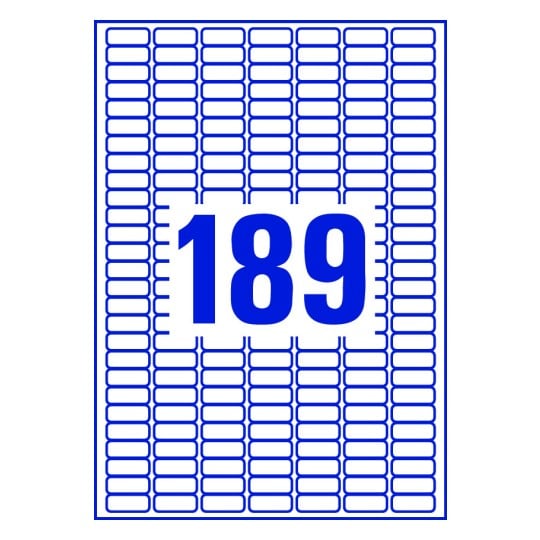 189 st. etiketter per ark.