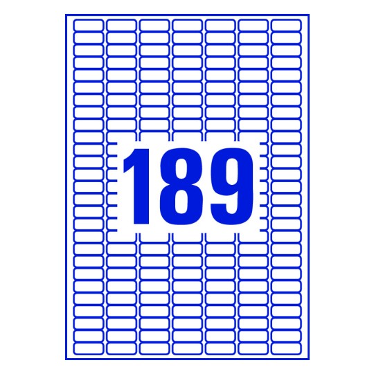 189 st. etiketter per ark.